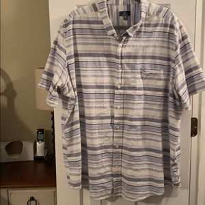 Button down blue and white striped shirt 3XL